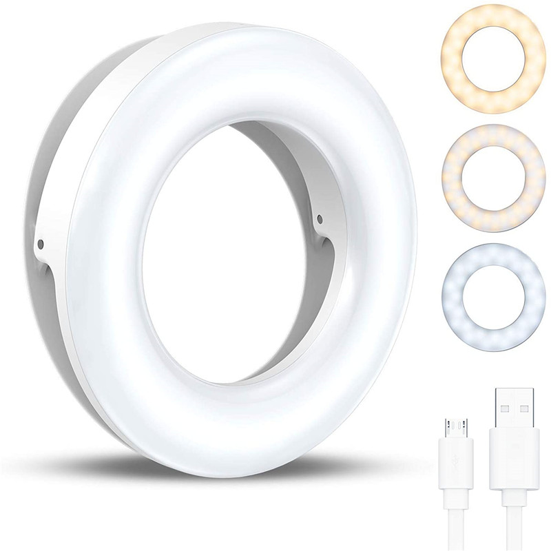 Photography Lighting Circle - แบบพกพา LED คลิปแหวนแสง 40 LED Selfie