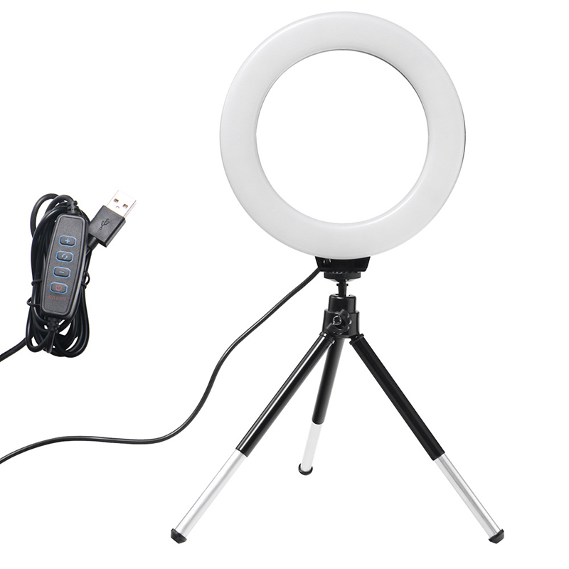 Photography Lighting Circle - 6 นิ้วแหวนแสงขาตั้งกล้อง LED Bright แหวนโคมไฟขอบเพลงแสงสําหรับการถ่ายภาพ Selfie