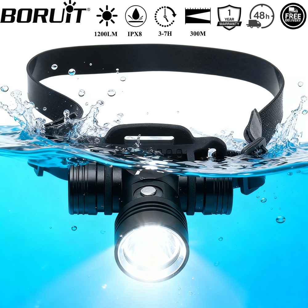 Photography Using Lighting - ไฟฉายดำน้ำ BORUiT B14 1200LM LED กันน้ำระดับ