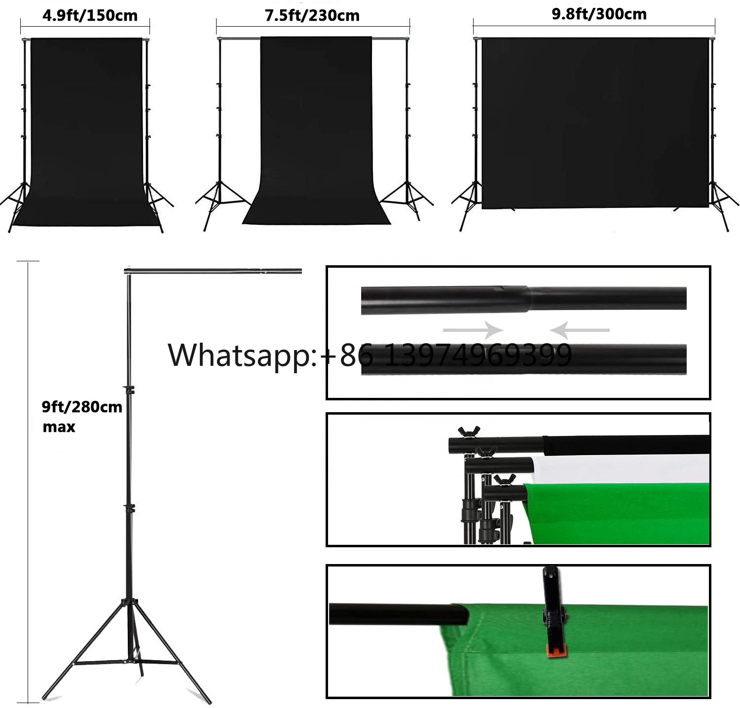 Good Lighting In Photography - นวัตกรรมใหม่ ราคาดี สตูดิโอ 2.8x3ม. วัสดุคุณภาพดี ผ้าพื้นหลังสีเขียวโครมสำหรับถ่ายภาพ