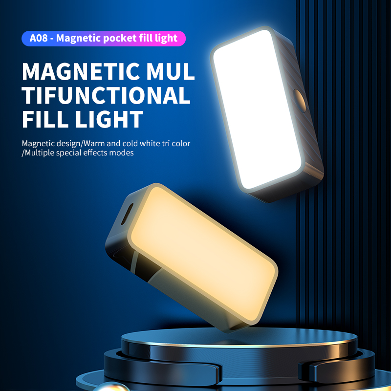 Photography Lighting Portable - แม่เหล็กแบบพกพา Mini Selfie เติมแสงปรับแสงแบบพกพา LED Video