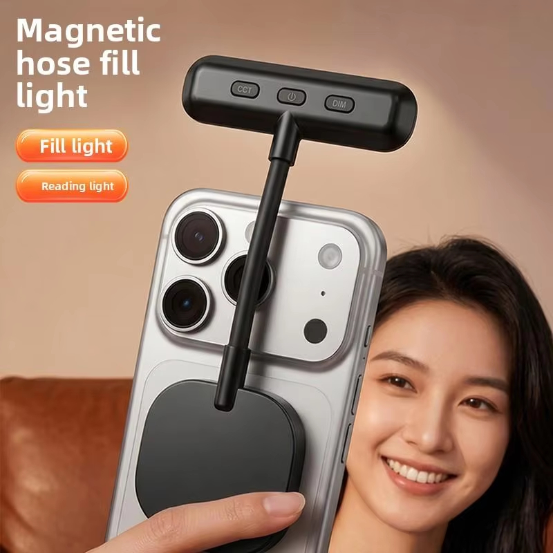 Photography Lighting Portable - ไฟเติมโทรศัพท์มือถือแบบแม่เหล็ก, ไฟเสริมความงามขนาดเล็กพกพา 3 สี สำหรับถ่ายภาพ วิดีโอ