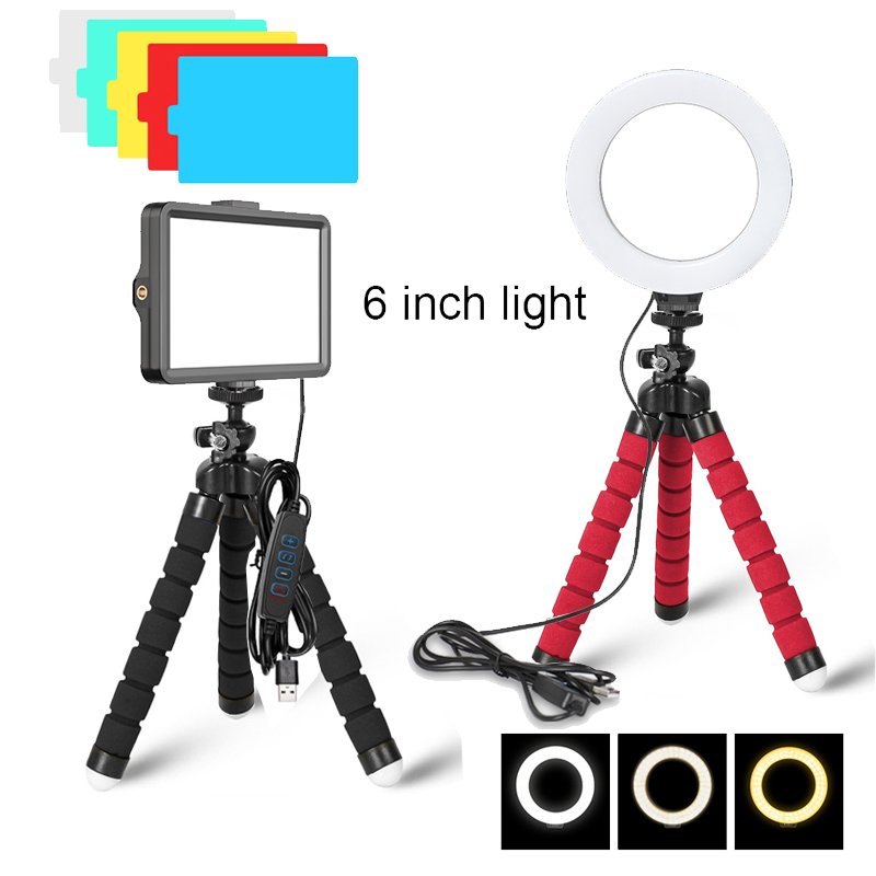 Photography Mobile Lighting - 16ซม.Dimmable แหวนไฟ Led Selfie Ringlight ถ่ายภาพแสงโทรศัพท์มือถือขาตั้งกล้องถ่ายภาพสำหรับ