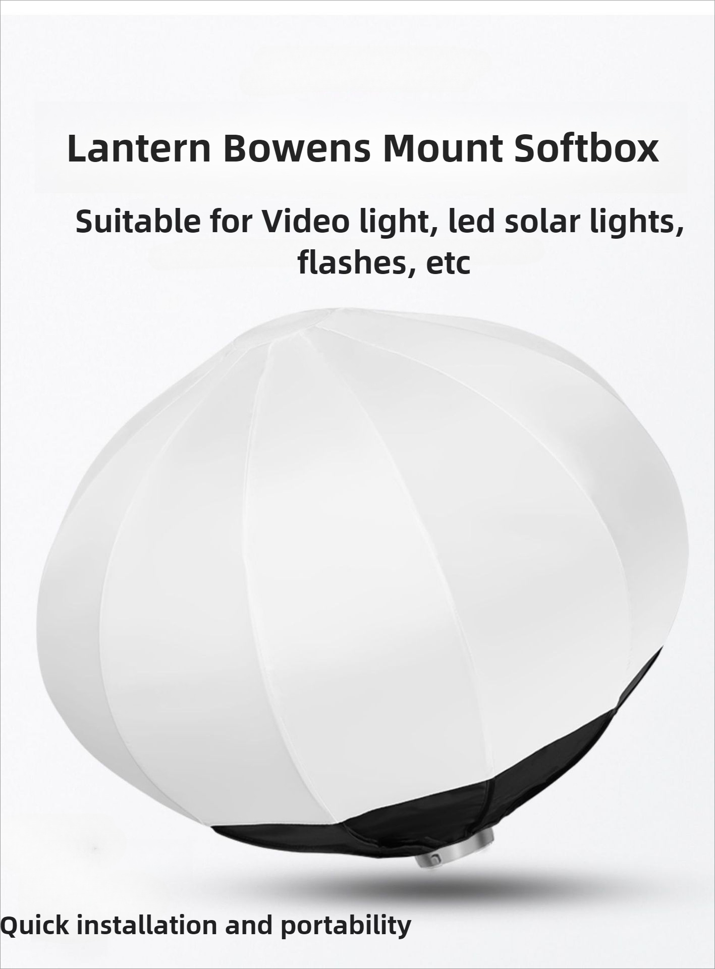 Globe Modifier Round - ซอฟต์บ็อกซ์ทรงกลมแบบลูกบอล 55 ซม. 65 ซม. แบบปลดเร็ว