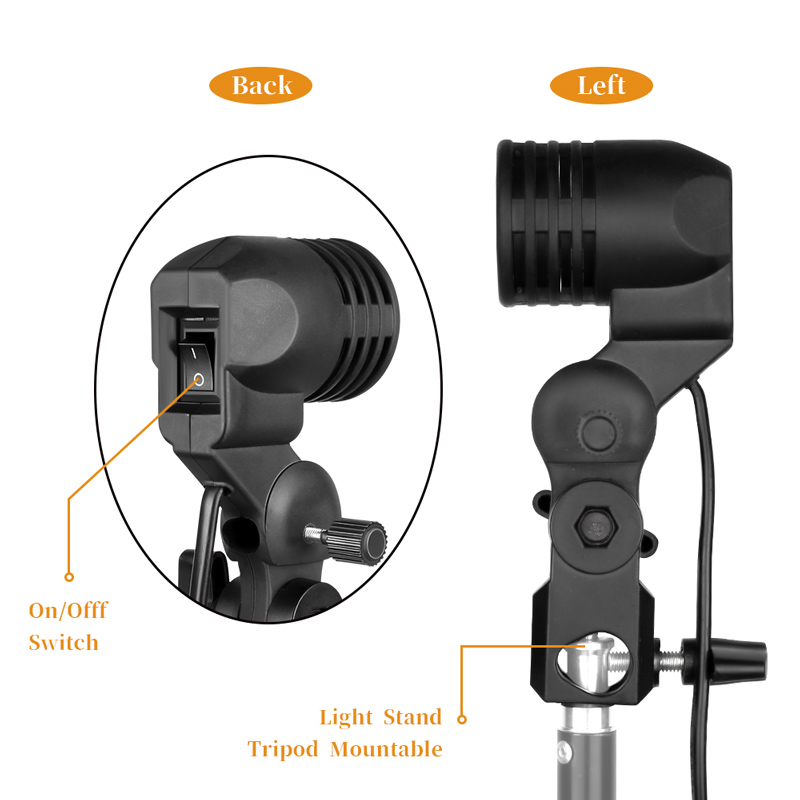 1.8M สายเคเบิลหลอดไฟขาตั้ง E26 - Photography Umbrella Lighting Kit บทวิจารณ์และราคา