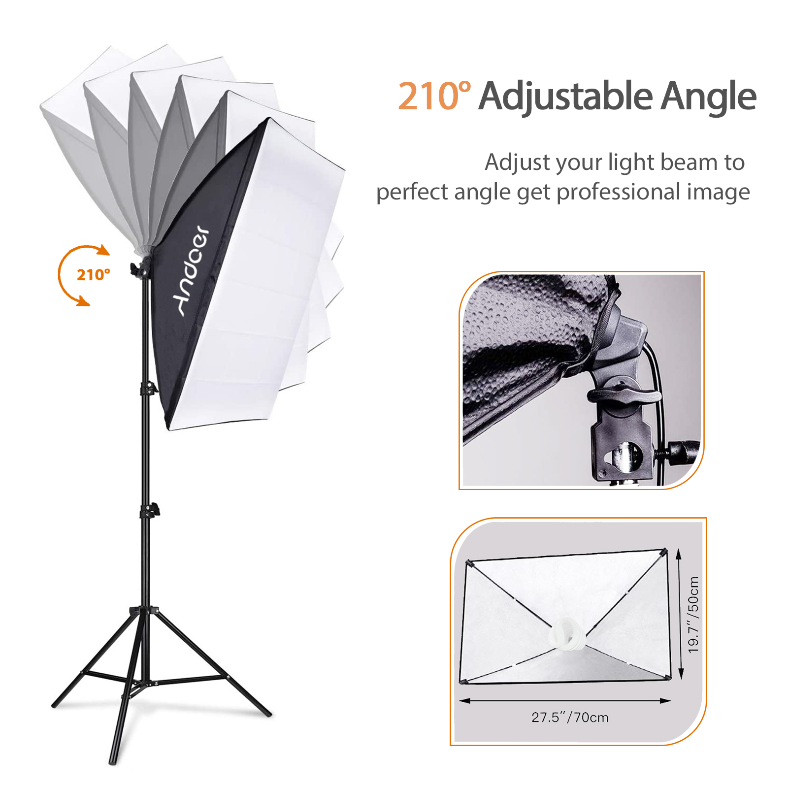 Andoer ชุดไฟสตูดิโอถ่ายภาพ85W, - Photography Umbrella Lighting Kit บทวิจารณ์และราคา