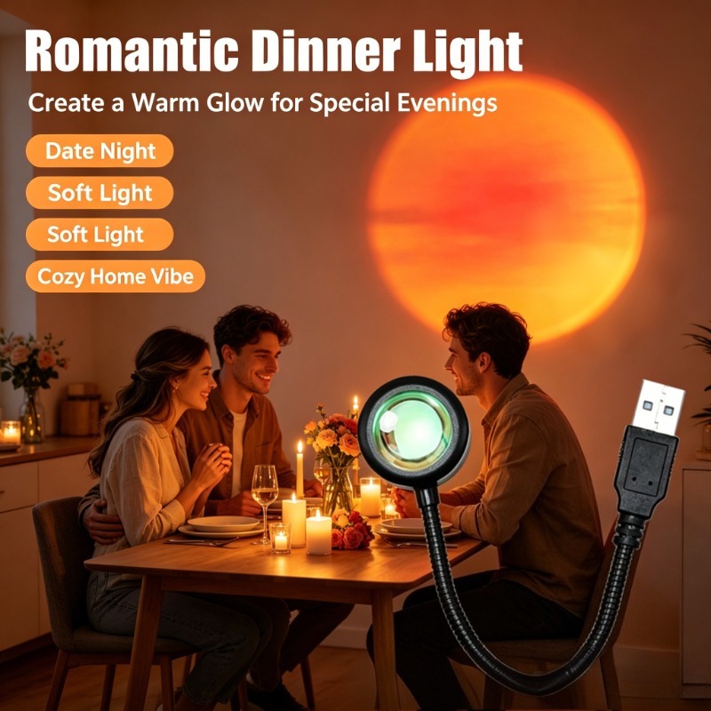 โคมไฟพระอาทิตย์ตกแบบ USB, ไฟฉา - Photography Lighting Mood บทวิจารณ์และราคา