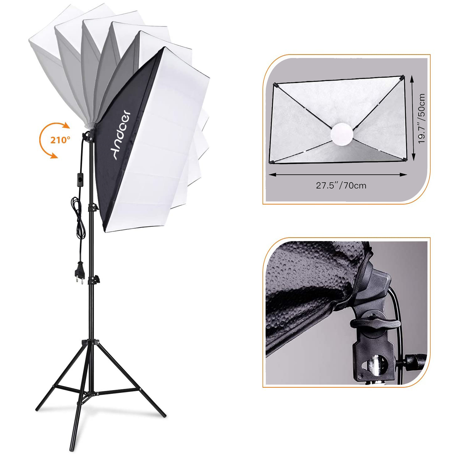 ชุดไฟสตูดิโอ Andoer Softbox พร - Photography Umbrella Lighting Kit บทวิจารณ์และราคา